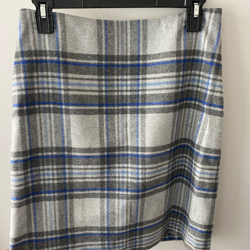 Talbots Grey and Blue Plaid Skirt